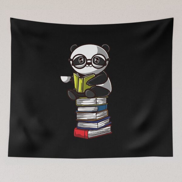 Item preview, Kawaii Panda Reading Books and Having Coffee Cup product designed and sold by D-C-Designs.