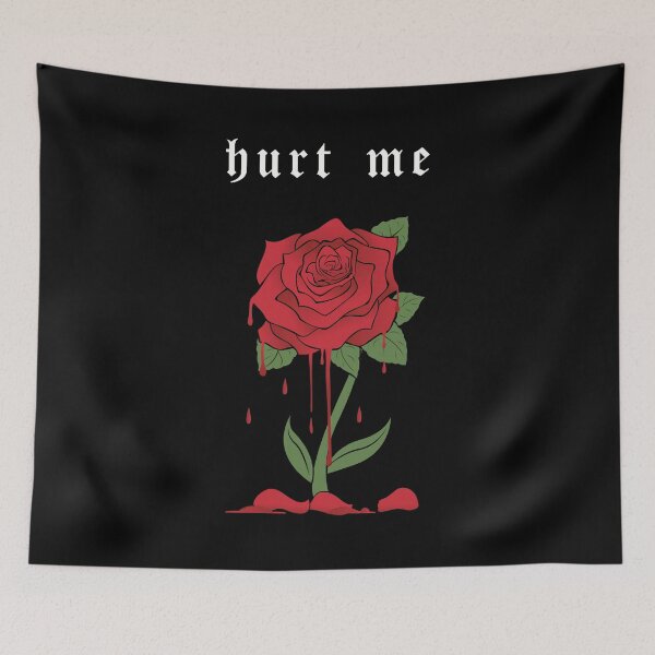 Item preview, Hurt me - Aesthetic Red Rose Flower Sad E-Boy E-Girl print designed and sold by D-C-Designs.