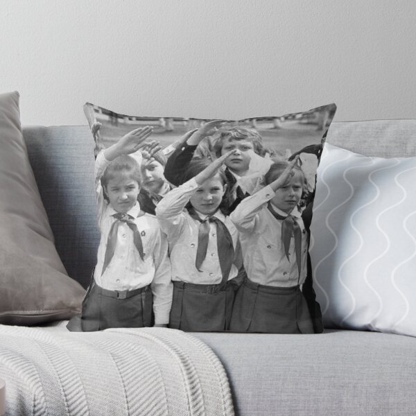 Дети в пионерском лагере СССР - Children in the Pioneer Camp, USSR Throw Pillow