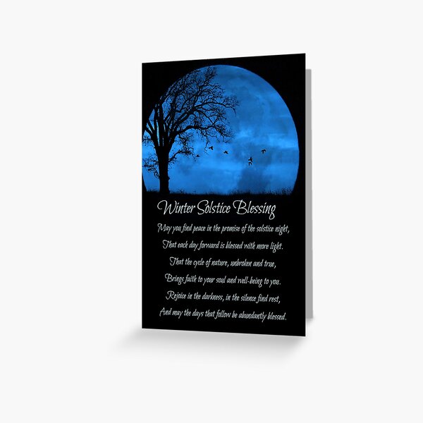 Item preview, Winter Solstice Blessing Poem with Oak Tree Moon and Birds Spiritual designed and sold by Stephanie Laird.