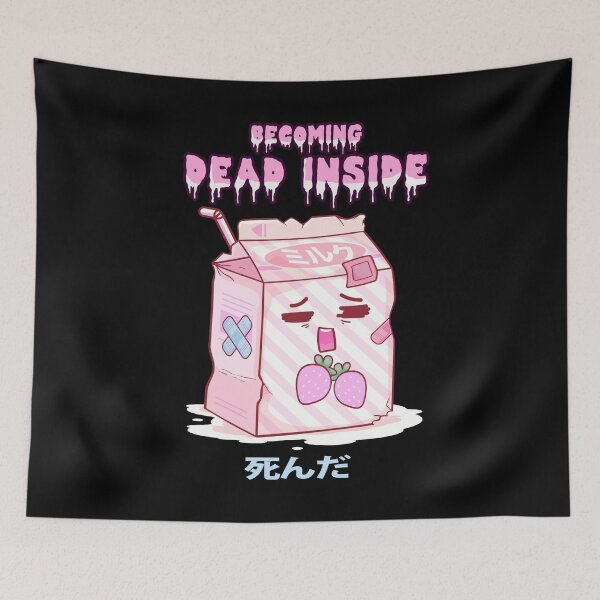 Item preview, Becoming Dead Inside Japanese Strawberry Milk shake Carton graphic designed and sold by D-C-Designs.
