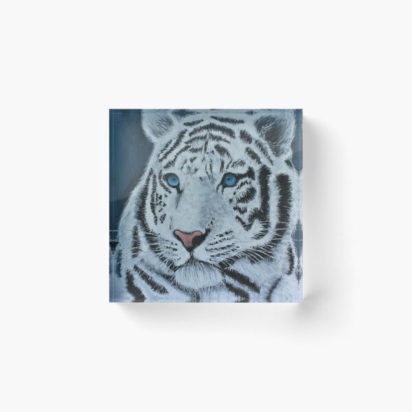 Item preview, White tiger oil painting designed and sold by ArtbyTreva.