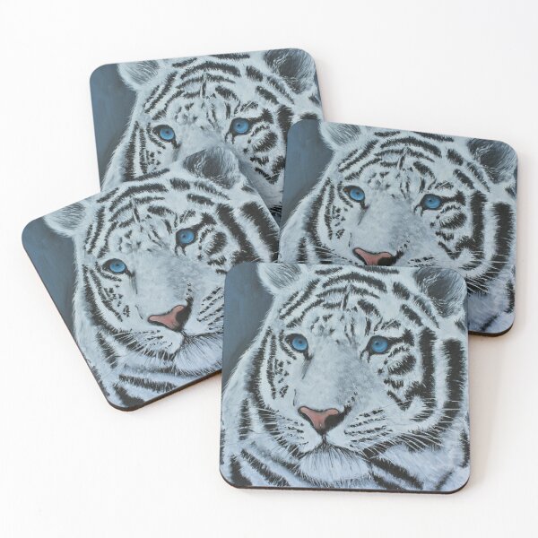Item preview, White tiger oil painting designed and sold by ArtbyTreva.