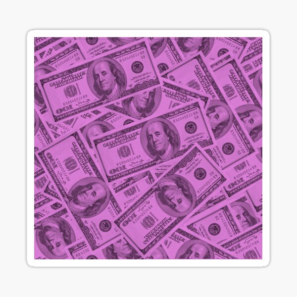 Holographic Money Print (100 Dollar Bill) with Hot Pink Shiny Dots