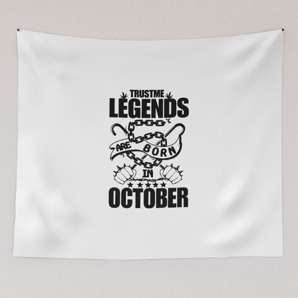 Artikelvorschau, Trust me Legends are born in October Chains Gift Premium Apparel Funny Holiday Xmas entworfen und verkauft von DesignByHeartUK.