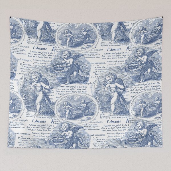 Item preview, Romantic Cupids in Love French Toile designed and sold by AntiqueImages.