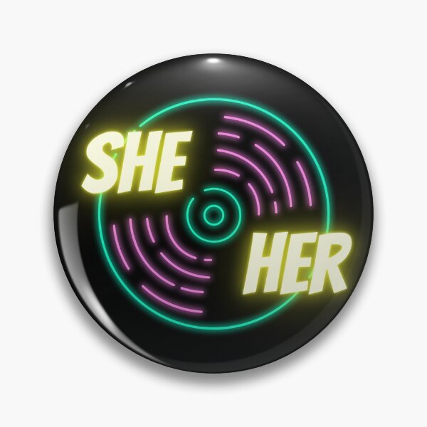 Item preview, Neon Vinyl She Her Pronouns designed and sold by LyssaByssa.