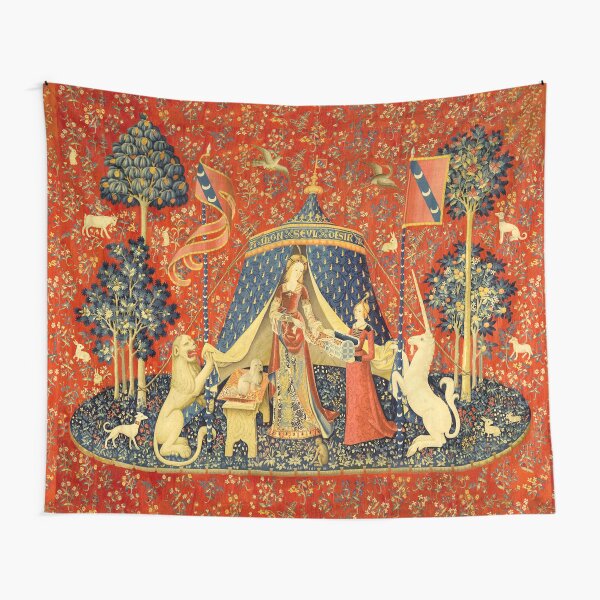 Artikel-Vorschau von Dame und das Einhorn Mittelalterlicher Wandteppich, designt und verkauft von antiqueart.