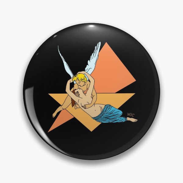 Item preview, Amore e Psiche by Canova- Graphic design black&orange&yellow designed and sold by WSCollection.