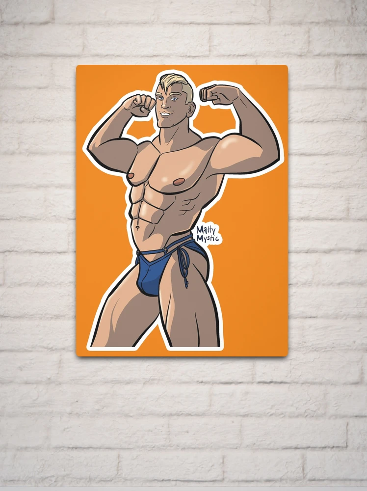 Random Buff Guy in Underwear Art Board Print for Sale by