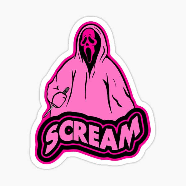 Cute Funny Scream Movie Inspired Ghost Face Sticker Cute and Pink “No –  Cloud Nine Designs LLC