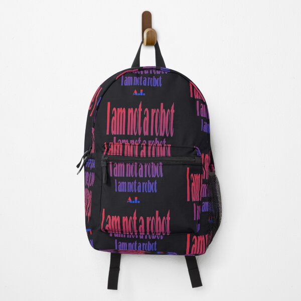 Item preview, I am not a robot A.I. captha text on the black background designed and sold by IraNiva.