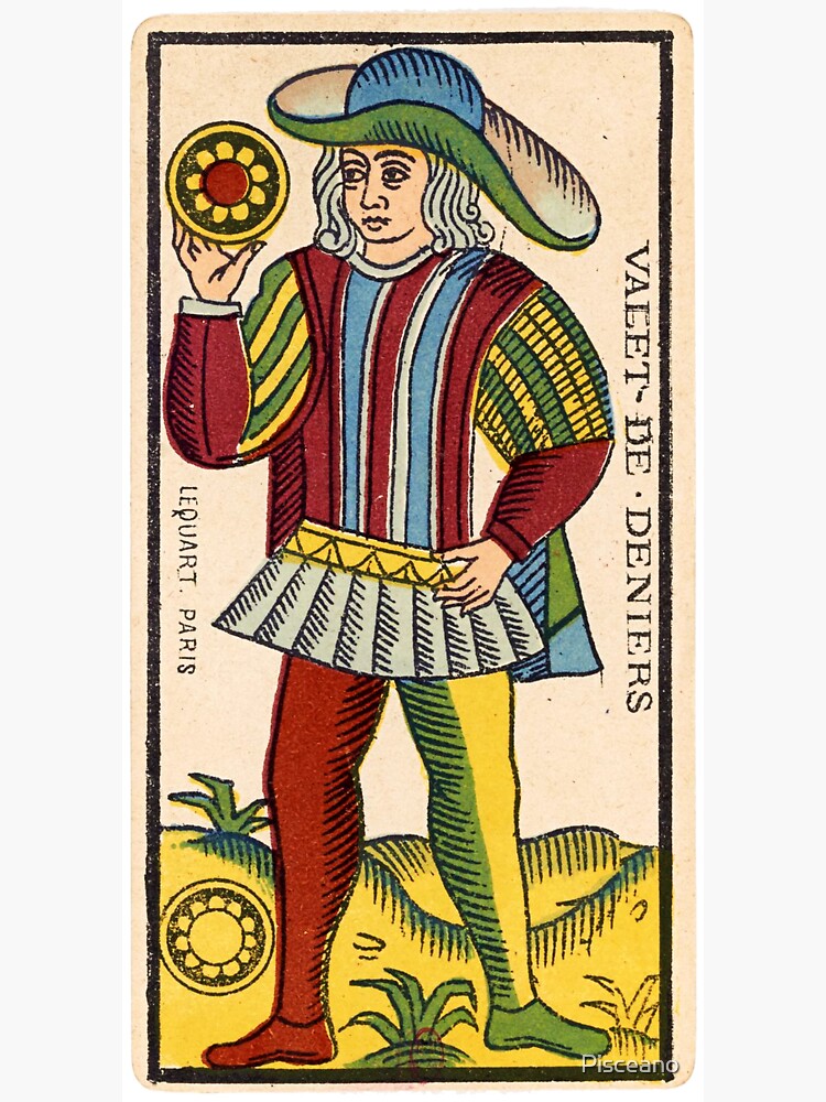 "Vintage Valet de Deniers Tarot Card" Sticker for Sale by Pisceano Redbubble
