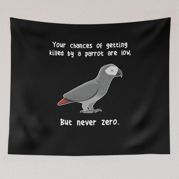 Item preview, African Grey Parrot Never Zero designed and sold by Clara Hollins.