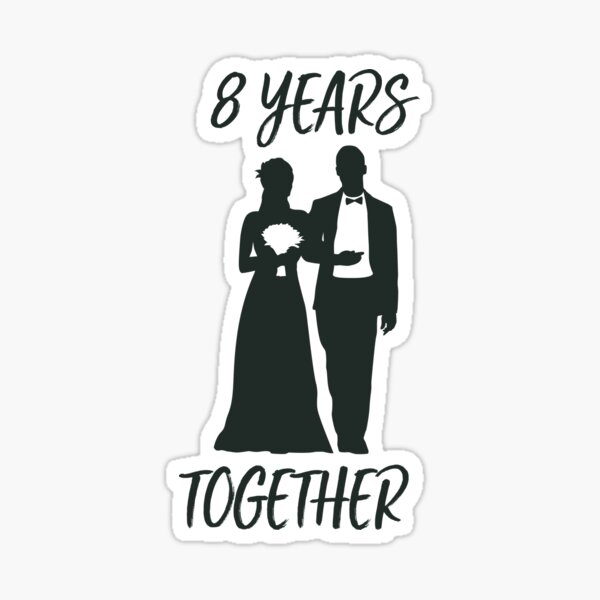 "8th wedding anniversary" Sticker for Sale by Fashioz | Redbubble