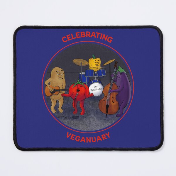 Item preview, Nightshades Celebrating Veganuary - funny cartoon veggie characters designed and sold by Crystal Raymond.