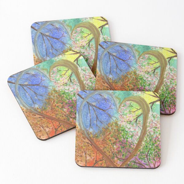 Item preview, Four Seasons Tree Watercolour Heart designed and sold by LymphomaLass.