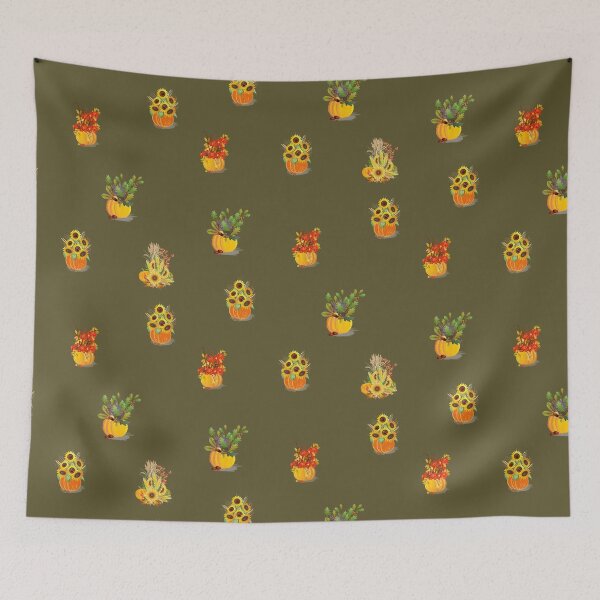Item preview, Copy of Fall Bounty - Autumn Flowers and Berries - Sunflowers, Pumpkins, Orange Leaves designed and sold by silviaol.
