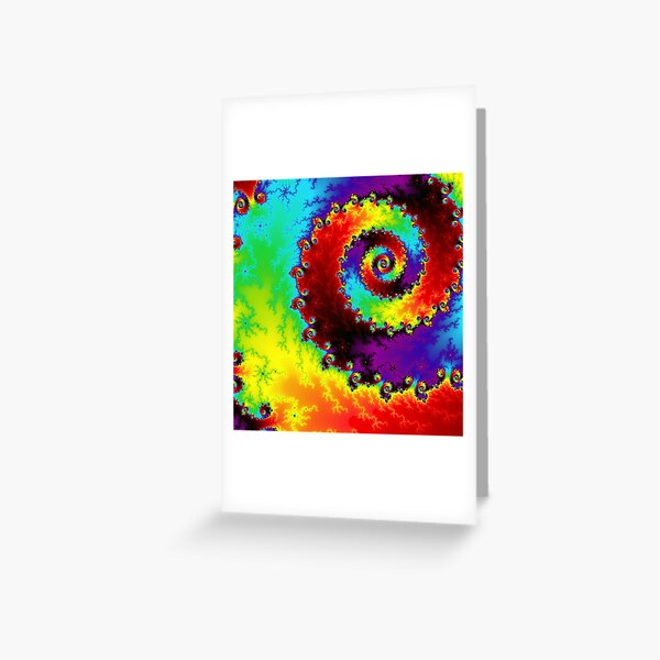 Rainbow Spiral Dragon Tail Greeting Card