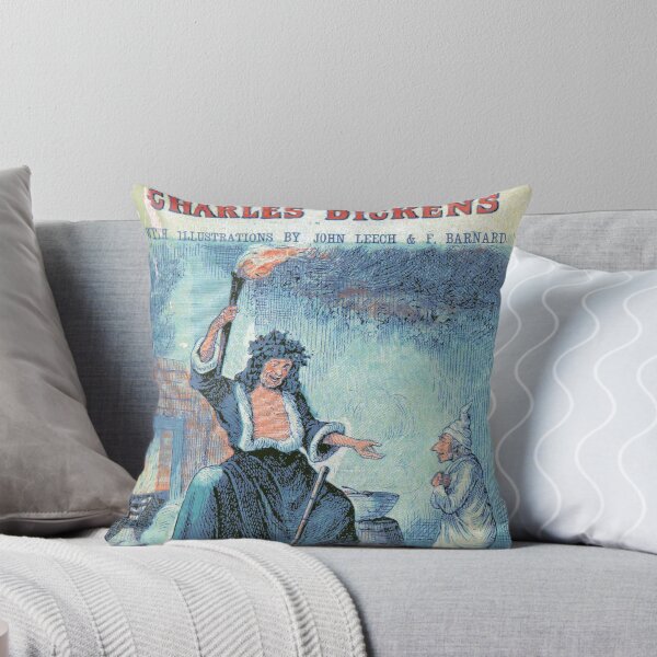 Vintage Cover of "A Christmas Carol" by Charles Dickens" (1886) Throw Pillow