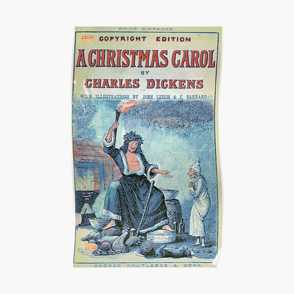 Vintage Cover of "A Christmas Carol" by Charles Dickens" (1886) Poster