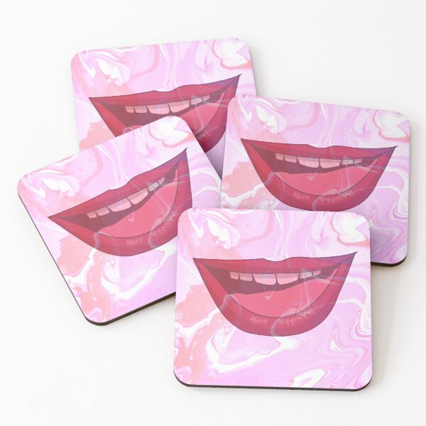 Item preview, Pink Pout Lips/Cute Pink Lips/Hot Pink, Abstract Swirl Background  designed and sold by haRexia.