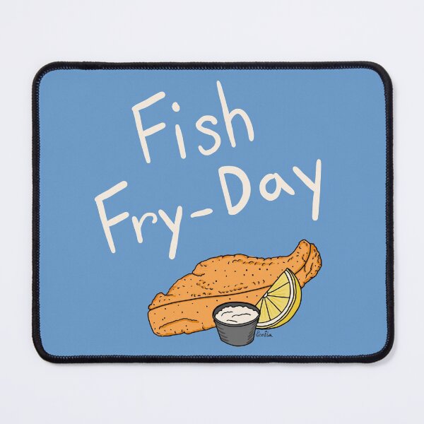 Item preview, Fish Fry-day - Fish Fry Friday - Cream Text & Blue Gray Background designed and sold by EcoElsa.