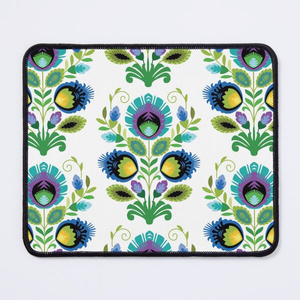 Item preview, Polish Folk Flowers Teal designed and sold by Barbara Pixton.
