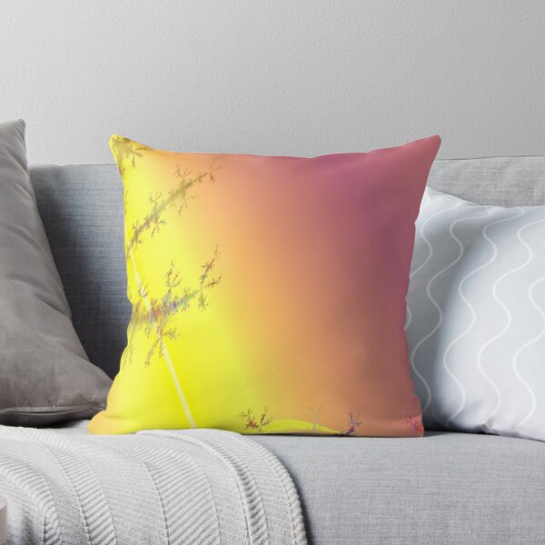 Sunny Secrets Fractal Design Throw Pillow