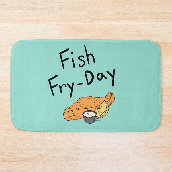 Item preview, Fish Fry-day - Fish Fry Friday - Black Text & Robin Egg Blue Background designed and sold by EcoElsa.