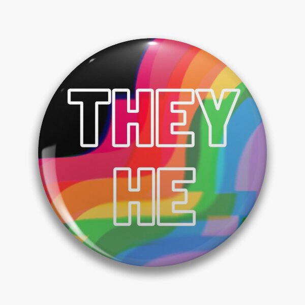 Item preview, Wiggly Rainbow They He Pronouns designed and sold by LyssaByssa.