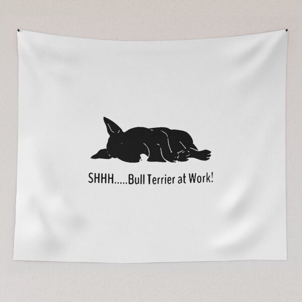 Item preview, Love Dog Bull Terrier Shhh Bull Terrier at work Happy Holiday Gift Premium Apparel Funny Holiday Xmas designed and sold by DesignByHeartUK.