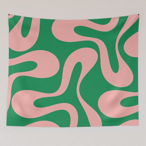 Item preview, Soft Curves Retro Modern Abstract Pattern in Pink and Green designed and sold by kierkegaard.