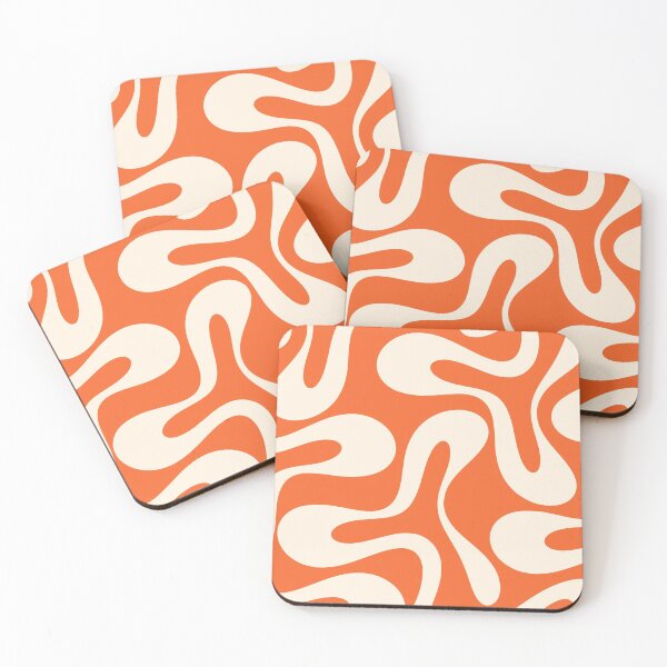 Item preview, Soft Curves Retro Modern Abstract Pattern in Orange and Cream designed and sold by kierkegaard.