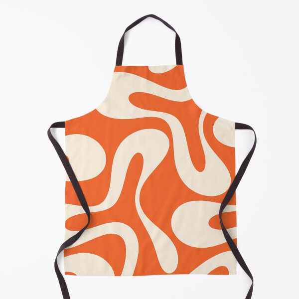 Aperçu de l'œuvre Motif abstrait moderne rétro de courbes douces en orange et crème créée et vendue par kierkegaard.