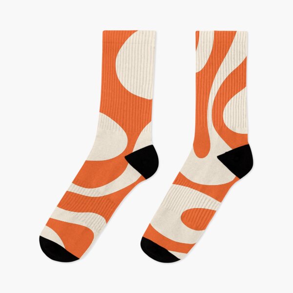 Item preview, Soft Curves Retro Modern Abstract Pattern in Orange and Cream designed and sold by kierkegaard.