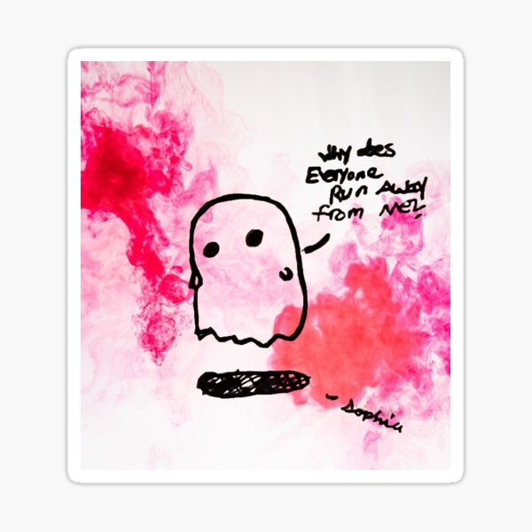 why-does-everyone-run-away-from-me-red-watercolor-sticker-for-sale