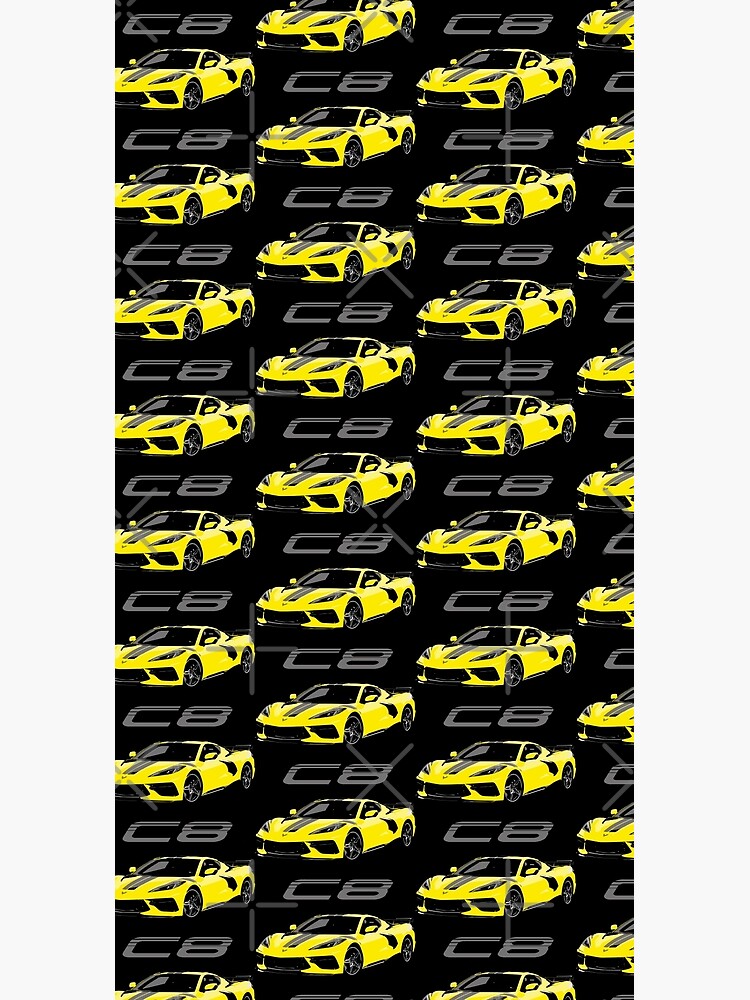 Artwork view, 2021 2022 Corvette C8 Accelerate Yellow  designed and sold by FromThe8Tees