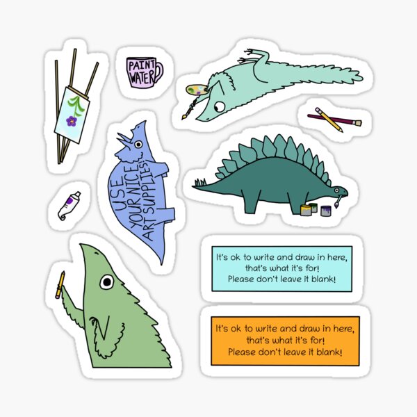 Artist dinosaur sticker set Sticker