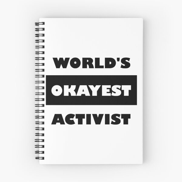 Item preview, Funny World's okayest Activist - block black and white funny activism saying designed and sold by Deegital18.