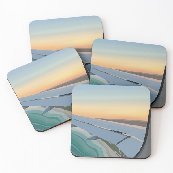 Item preview, Sunset plane window view designed and sold by Hola Ilustra.