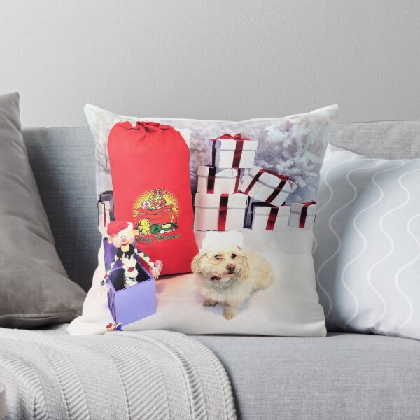 Cute Christmas Dog Throw Pillow