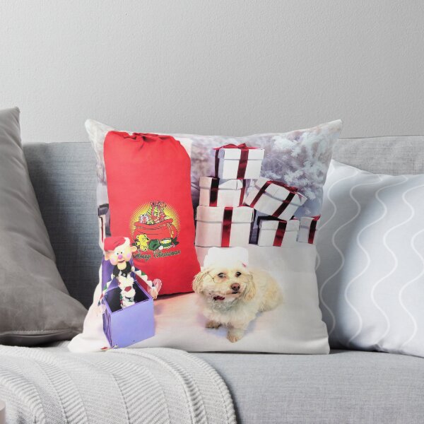 Cute Christmas Dog Throw Pillow
