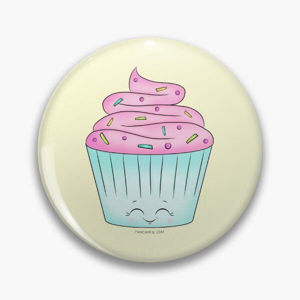 Item preview, Happy Cute Pink and Blue Cupcake designed and sold by PancakeAndLoaf.