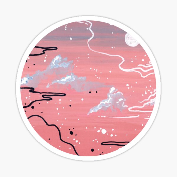 pink sunset clouds circle Sticker