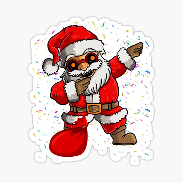 Christmas Dabbing Santa Elf And Friends Boys Kids Dab Xmas Sticker