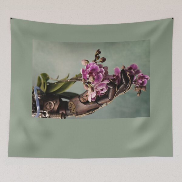 Item preview, Orchid flower fed by Steampunk robot hand designed and sold by Cinzia Murgia.