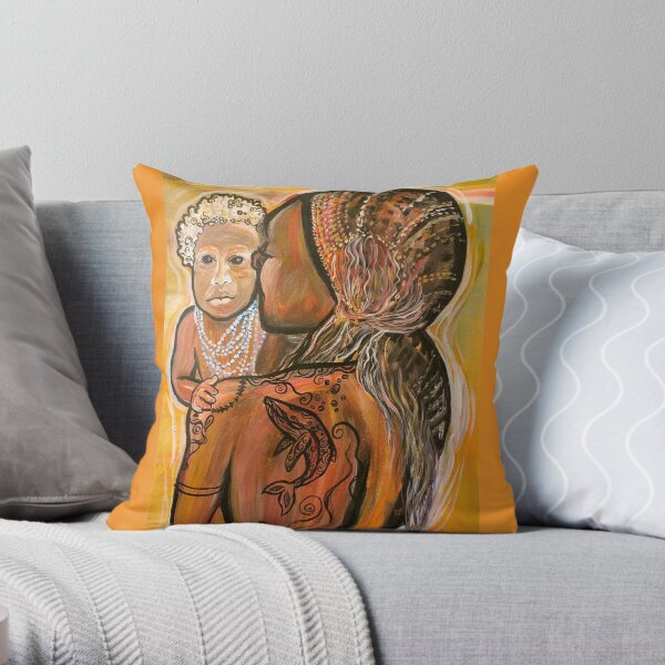 Melanesia Mama Throw Pillow
