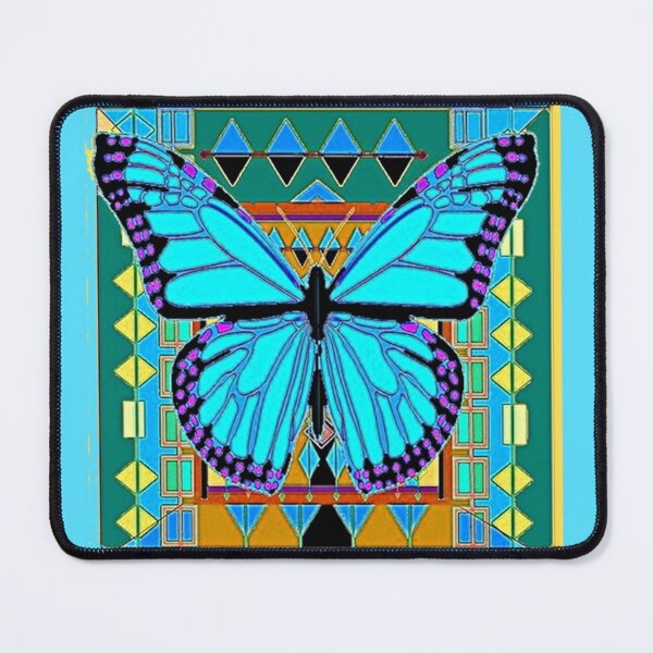 Item preview, BLUE SHADES MONARCH BUTTERFLY PATTERN ABSTRACT ART designed and sold by sharlesart.