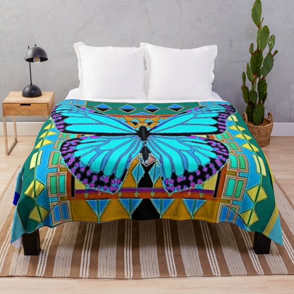 Item preview, BLUE SHADES  MONARCH BUTTERFLY PATTERN  ABSTRACT ART designed and sold by sharlesart.